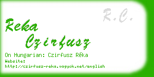 reka czirfusz business card